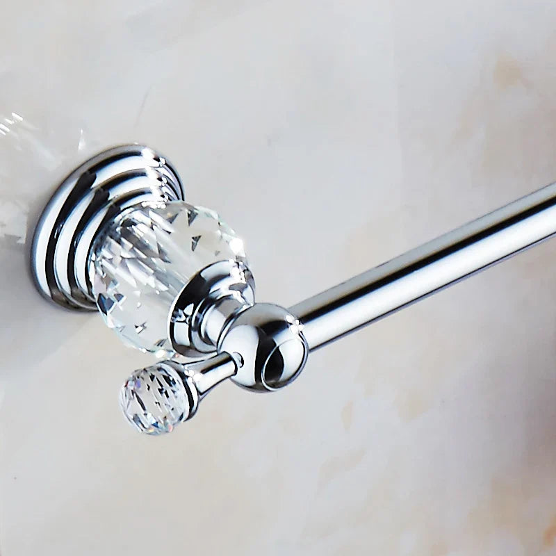 Afralia™ Crystal Chrome Towel Bar - Stainless Steel Bathroom Accessories