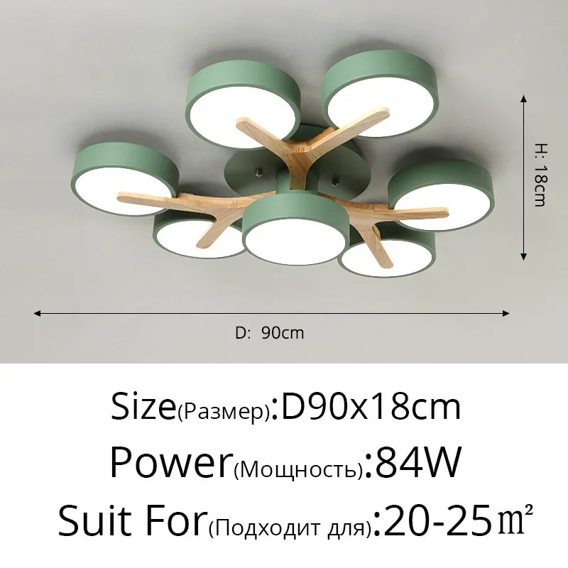 Afralia™ Nordic Wood Art LED Chandelier for Modern Living Room Decor