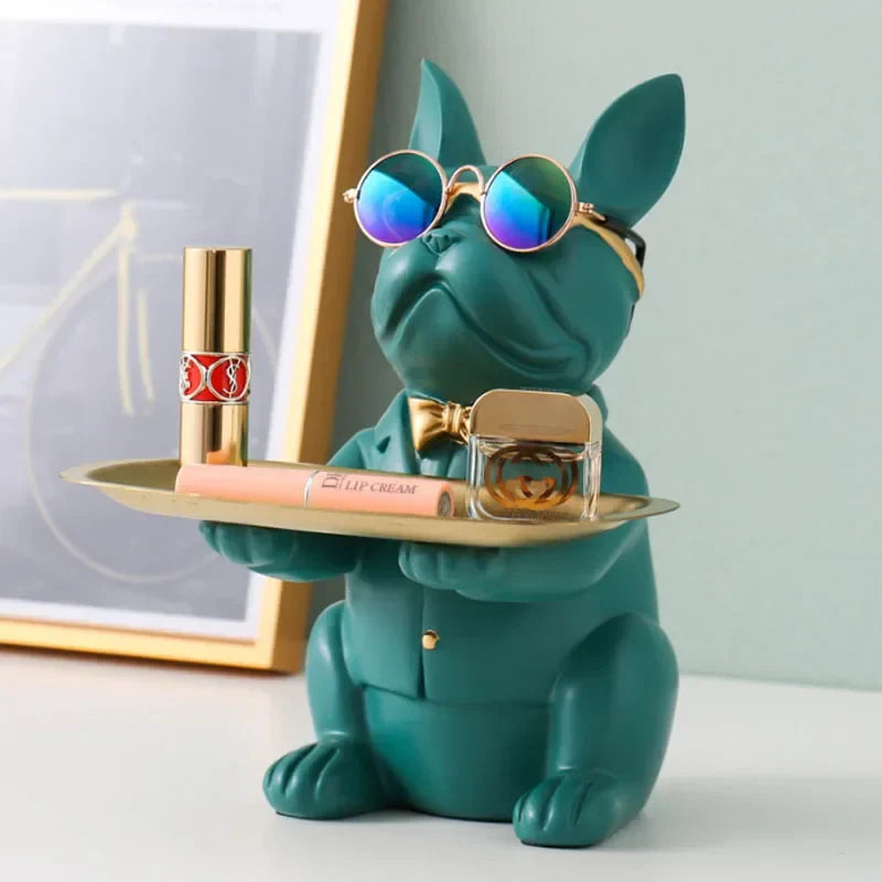 Nordic French Bulldog Sculpture by Afralia™: Key Storage Table Decor & Jewelry Holder