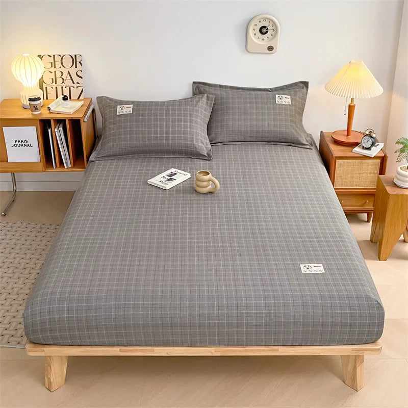 Afralia™ Plaid Style Fitted Sheet - Skin-friendly Elastic Bedsheet for Kids' Room