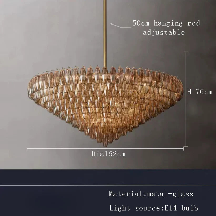 Afralia™ Classical Large Copper Hanging Ceiling Lamps for Luxury Home Decor