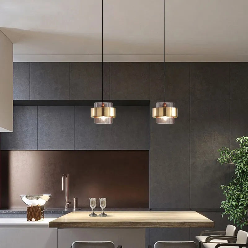 Afralia™ Nordic Glass Pendant Lights Gold Chandelier for Home Decor Lighting