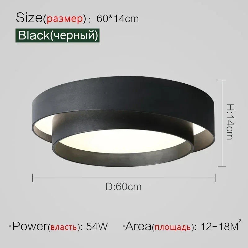 Afralia™ LED Ceiling Light Modern Minimalist Indoor LightingFixture White Black Grey