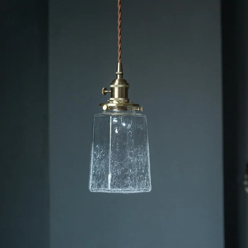 Afralia™ Vintage Glass LED Pendant Light for Kitchen Living Room Cafe Bar