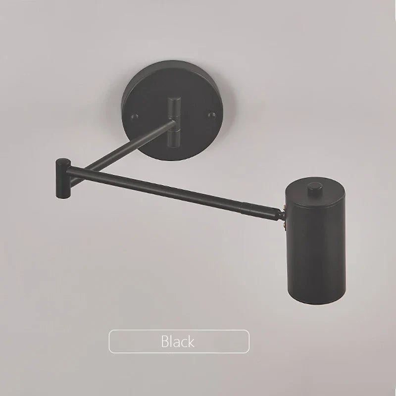 Afralia™ Swing Arm Wall Sconce with LED Reading Light for Bedroom and Living Room