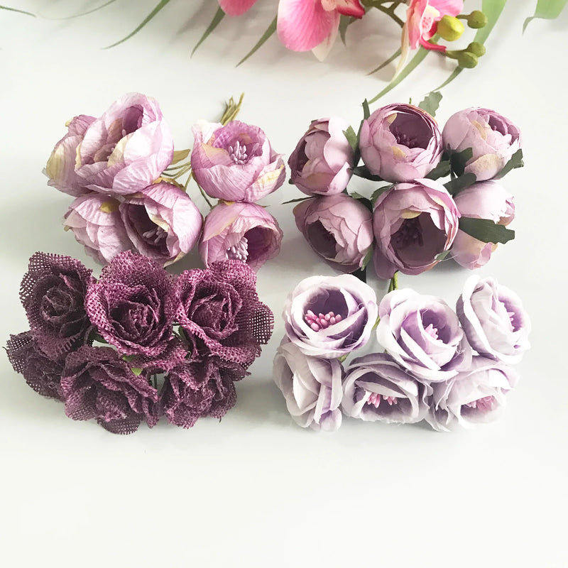 Afralia™ Purple Flower Cherry Stamen Berries Bundle for DIY Decor & Gifts