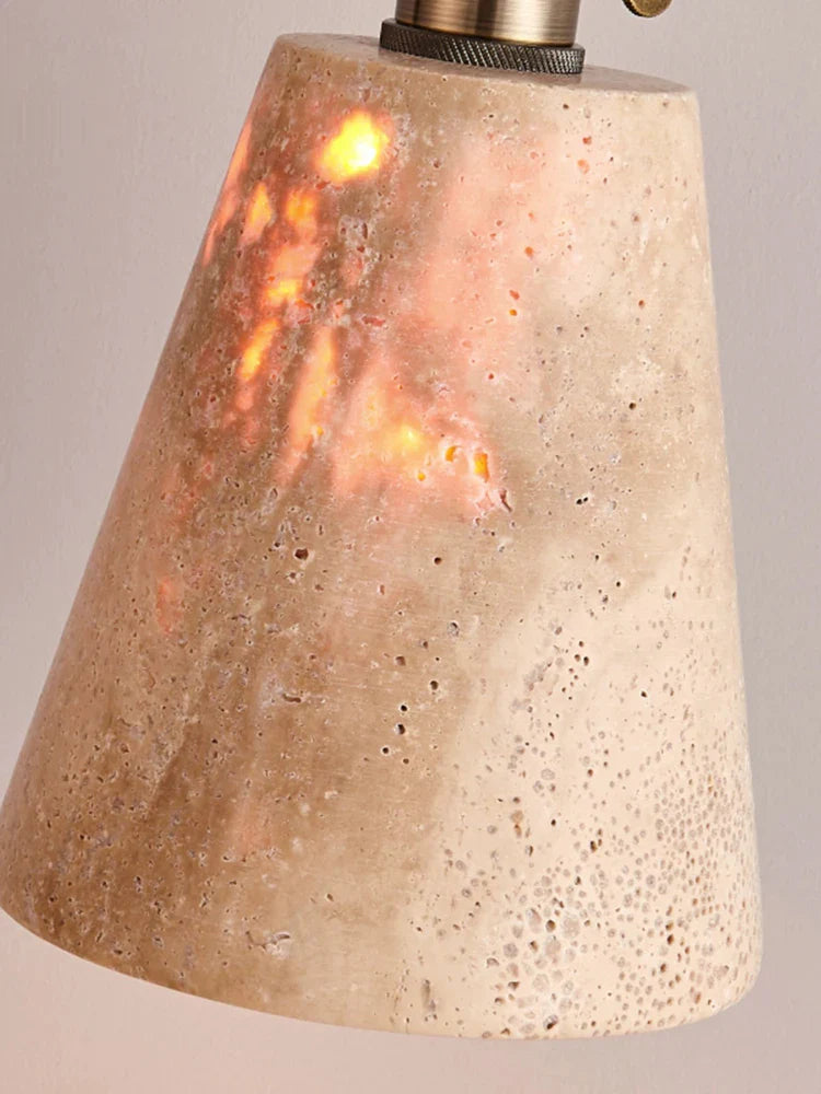 Afralia™ Retro Wabi-sabi Pendant Chandelier for Bedroom and Restaurant - Stone Long Wire Lighting