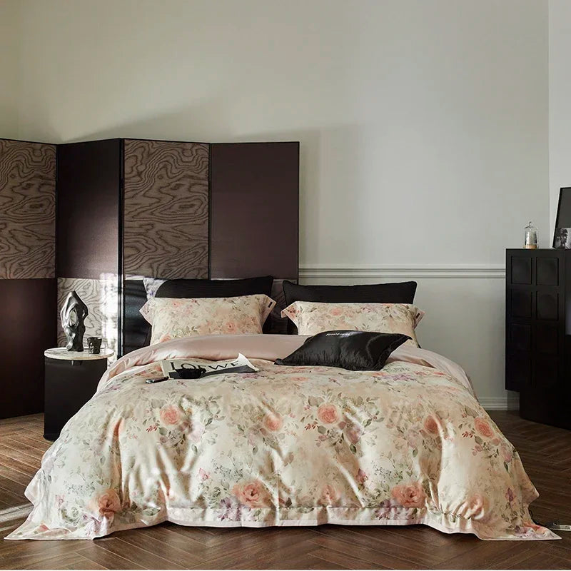 Afralia™ Luxe 100s Egyptian Cotton Bedding Set: Sheet, Blanket, Cover, Pillowcase