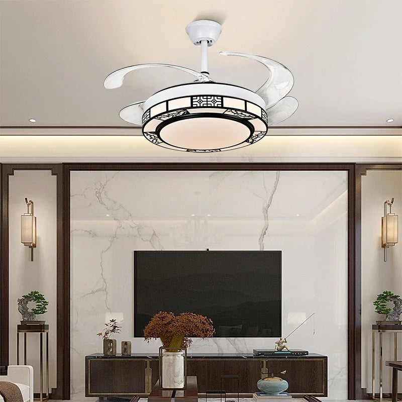 Afralia™ 42" Acrylic LED Ceiling Fan Light with Remote Control - Dimmable