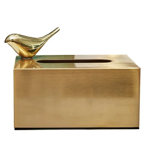 Afralia™ Brass Color Geometric Animal Tissue Box - Luxury Living Room Decor