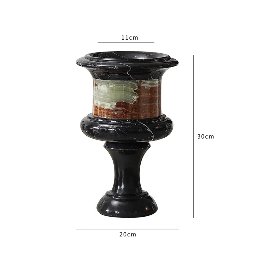 Afralia™ Vintage Marble Flower Vase Home Decor for Living Room & Dining Table