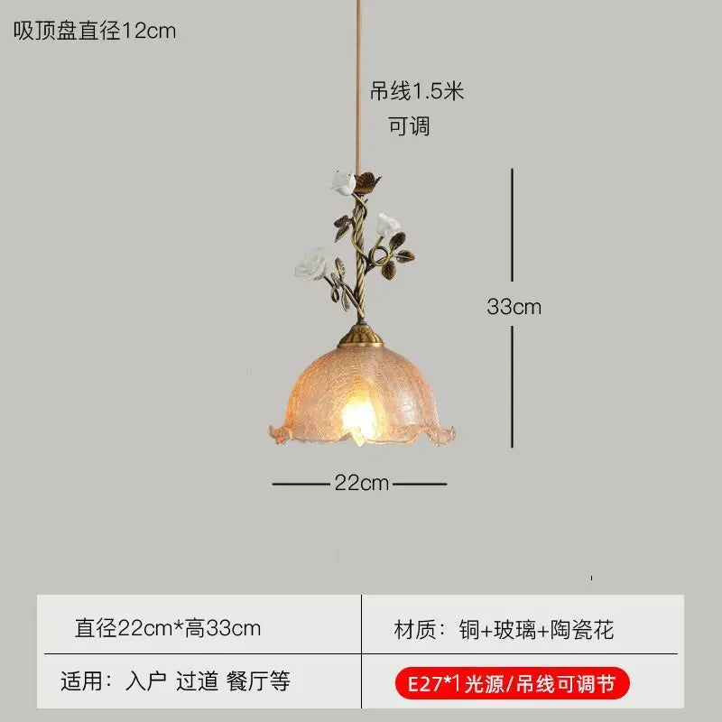 Afralia™ Vintage Copper Pendant Chandeliers for Dining Bedroom Study LED Lighting