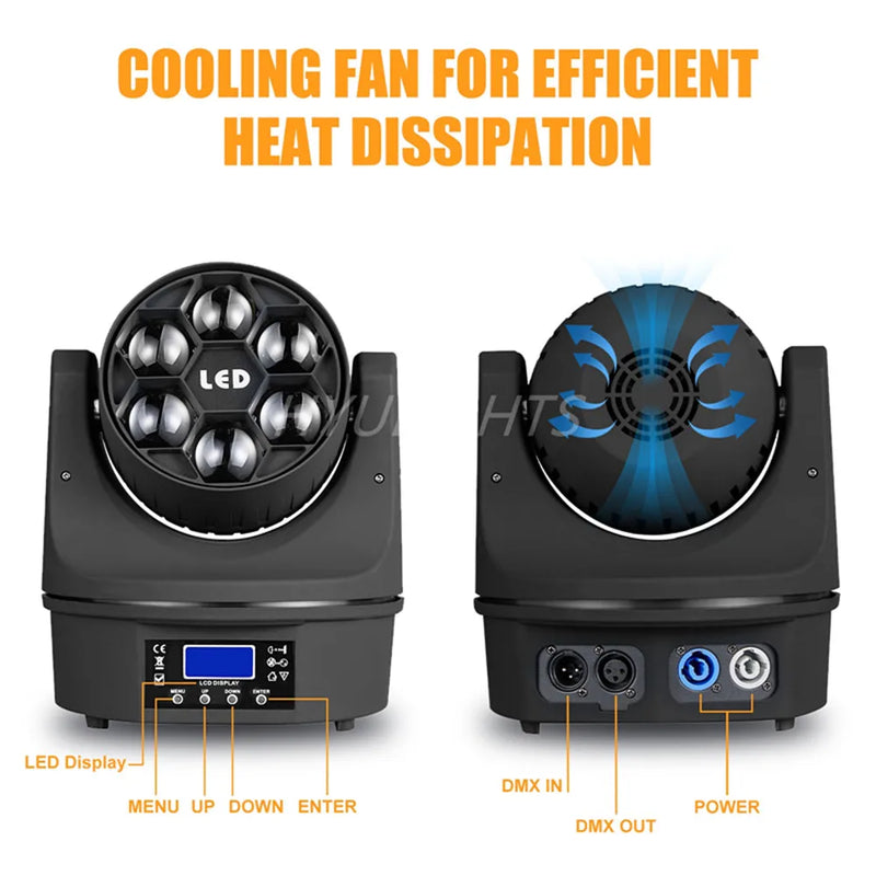 Afralia™ Mini LED Moving Head Light Beam with Bee Eye Effect