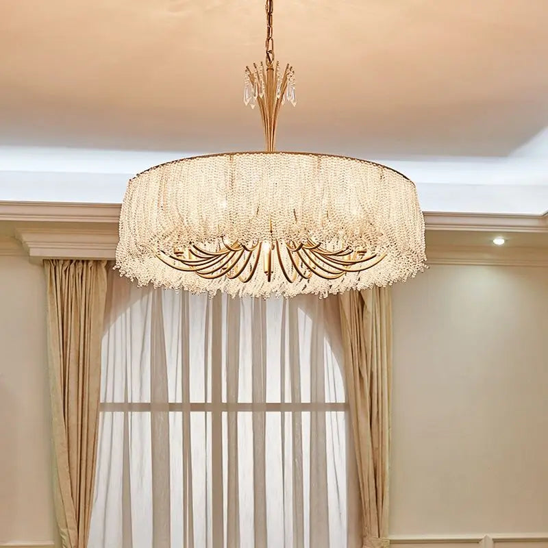 Afralia™ Crystal Chandelier: Modern Clear Glass Pendant Lamp for Villa Hall and Bedroom