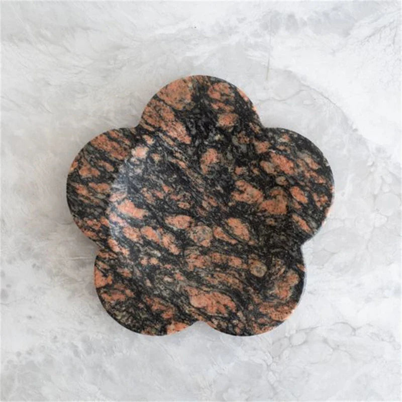 Afralia™ Marble Travertine Serving Tray Scalloped Edge Square Display Tray