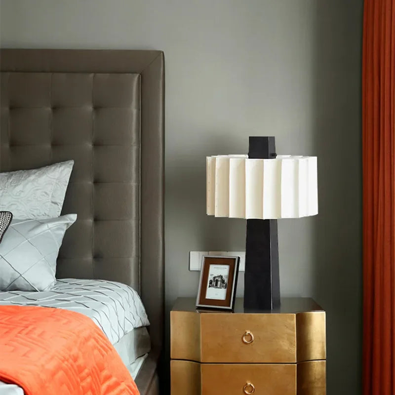 Afralia™ Minimalist Scandinavian Bedside Lamp Black Vertical Table Light