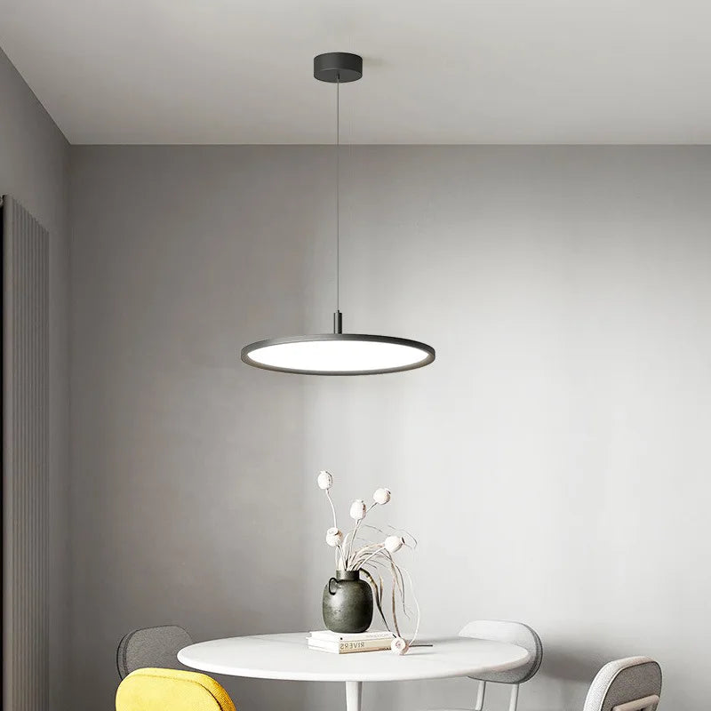 Afralia™ Modern Nordic LED Disc Pendant Light for Kitchen Living Room Dining Table