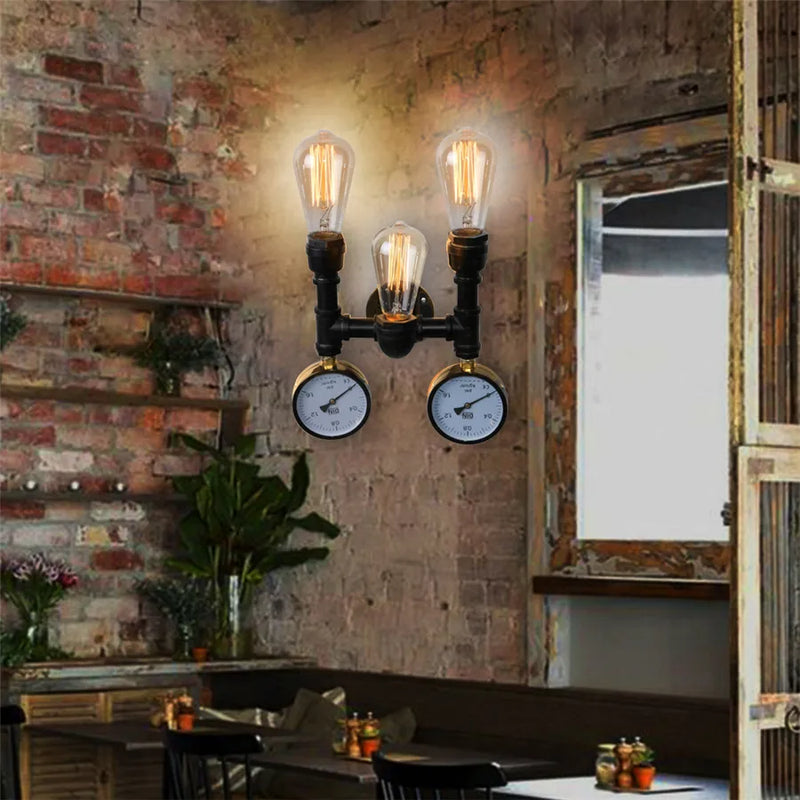 Afralia™ Vintage Industrial Loft Water Pipe Wall Light - Retro Iron Ceiling Fixture