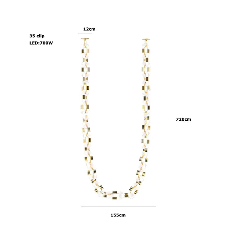 Afralia™ Gold High Ceiling LED Pendant for Trendy Decor in Living Room Villas