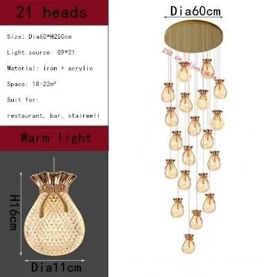 Modern LED Chandelier: Afralia™ Lucky Bag Ceiling Lamps for Home Decor, Living Room, Bedroom