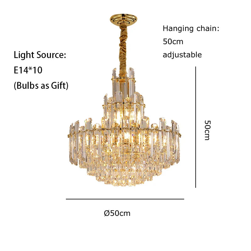 Afralia™ Crystal LED Ceiling Chandelier for Dining Room - Luxurious Decoration