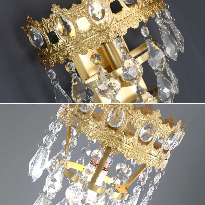 Afralia™ Copper Crystal Chandelier: Modern Nordic LED Lighting for Home Decor