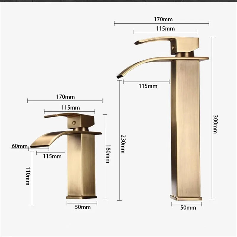 Afralia™ Bronze Basin Faucet: Hot & Cold Water Mixer Tap for Bathroom Sink