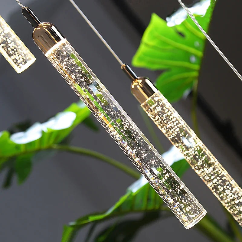 Afralia™ Modern Crystal LED Chandelier for Staircase and Living Room