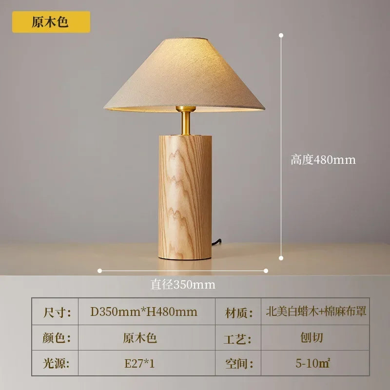 Afralia™ Vintage Pleated Wood Reading Lamp with LED Bulb
