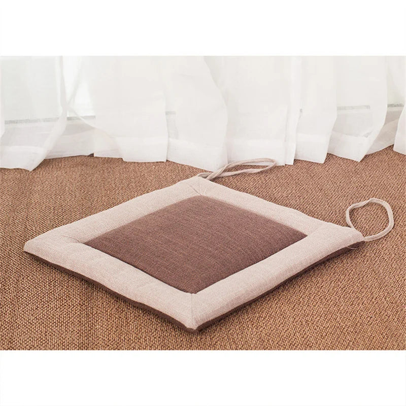 Afralia™ Linen Seat Cushion: Comfortable Non-slip Chair Pad with Strap
