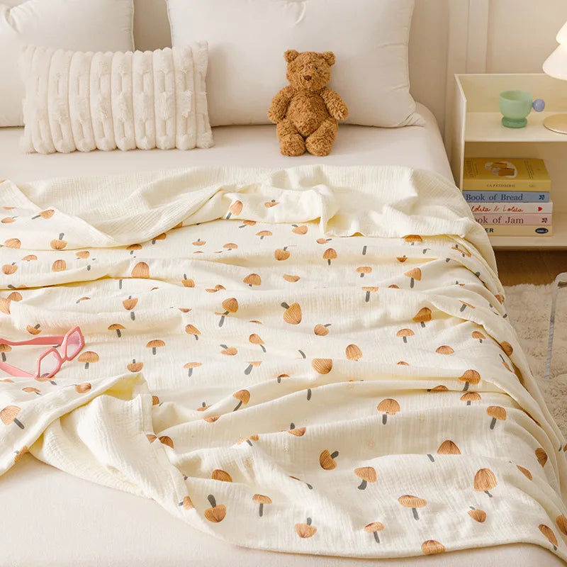 Afralia™ Soft Cotton Printed Cover Blanket: Cozy, Skin-Friendly, Summer Comforter