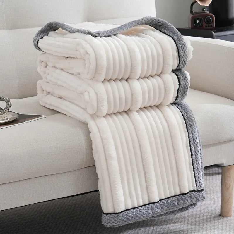 Afralia™ Light Luxury Sofa Blanket for Autumn/Winter, Cozy Office and Bedroom Blanket