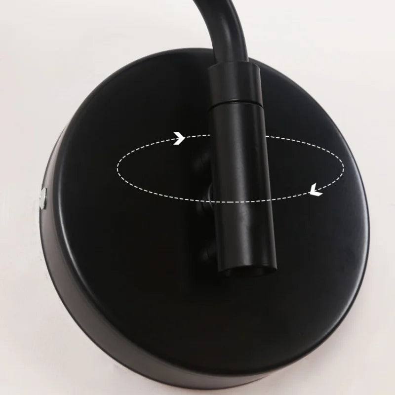 Afralia™ Acrylic Iron LED Wall Lamp | Modern Rotate Black Stair Light | Dining Room Study Fixtures