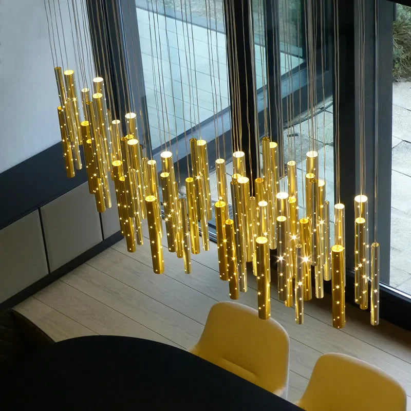 Afralia™ Gold/Silver LED Chandelier for Home, Restaurant, and Beauty Club Lighting