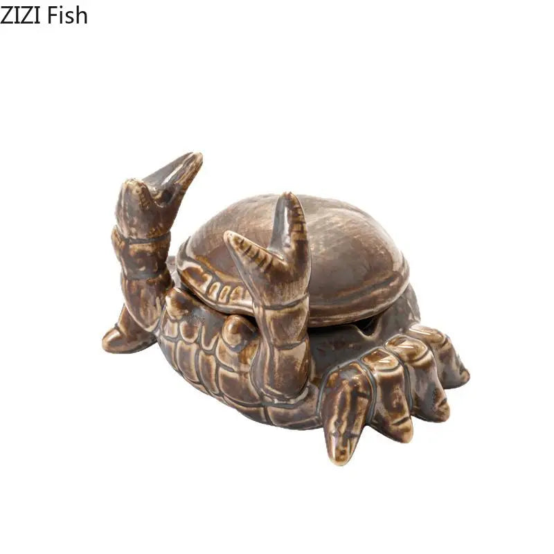 Afralia™ Crab Ceramic Ashtray Phone Holder Desk Decoration Smoking Gift