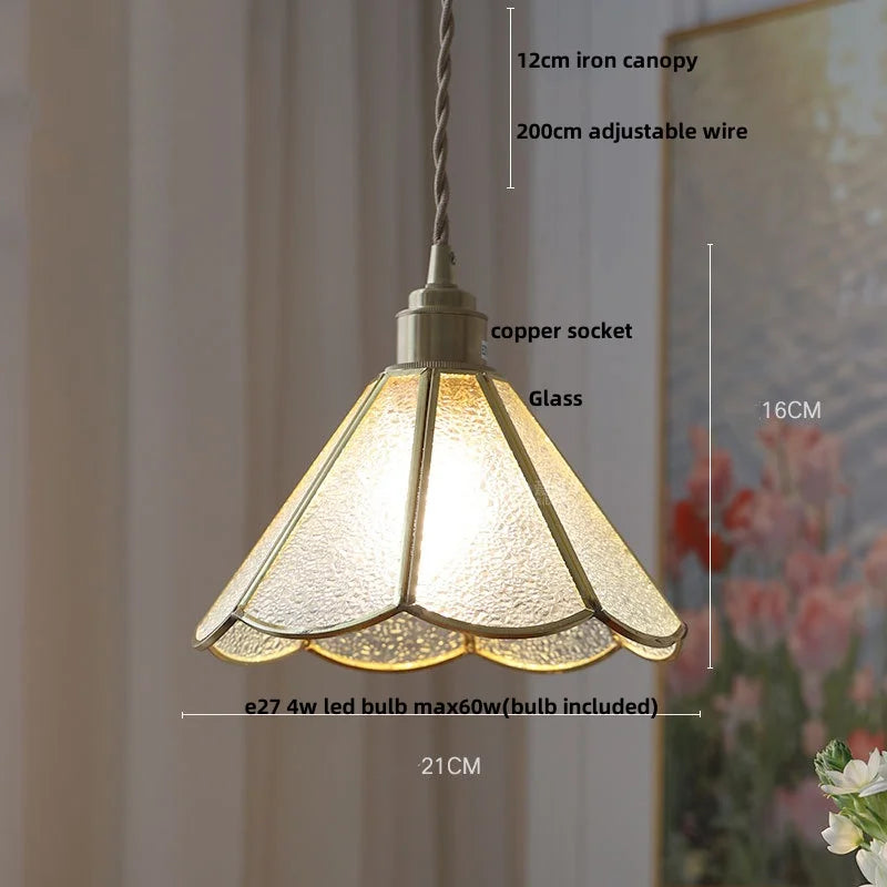 Afralia™ Walnut Wood Loft LED Pendant Lights Glass Hang Lamp