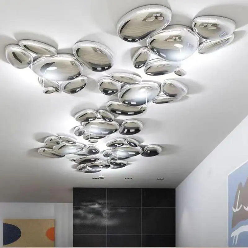 Afralia™ Chrome Art Ceiling Lamp for Modern Living Room, Bedroom Chandelier Lighting, Luxury Fixtures