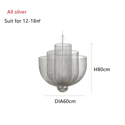 Afralia™ Gold Mesh Grid Ceiling Chandelier: Dimmable LED Indoor Lighting