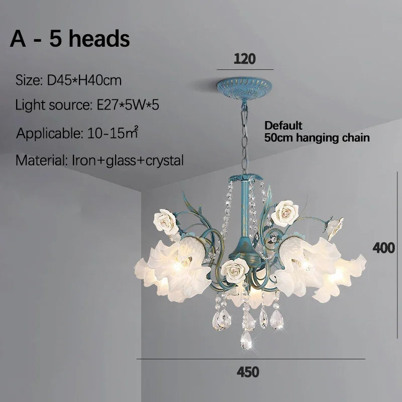 Afralia™ Crystal Flower Chandelier: Luxury LED French Style for Home, Hotel, or Shop