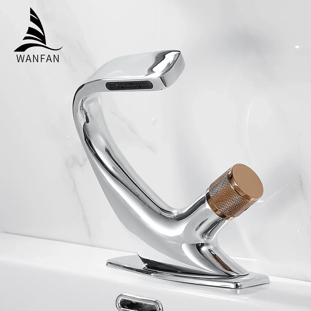 Afralia™ Matte Black Bathroom Faucet, Modern Brass Basin Mixer with Single Handle