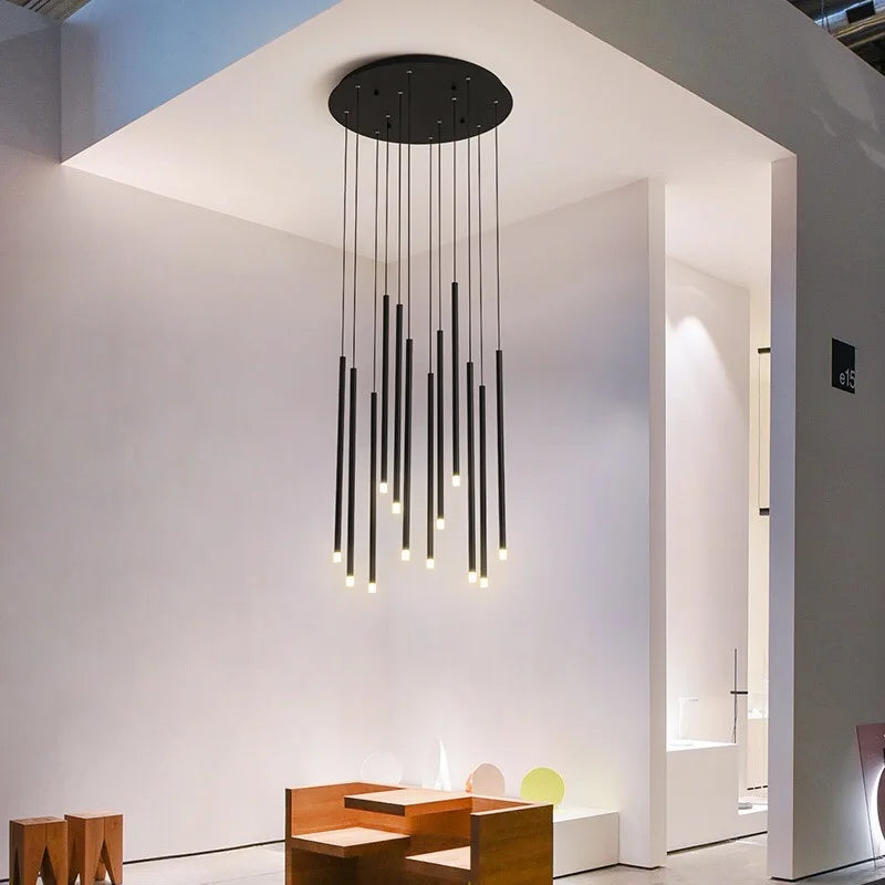 Afralia™ Spiral LED Acrylic Chandelier for Dining Room Stairs Home Decoration