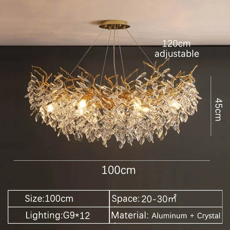 Afralia™ Crystal Pendant Chandelier LED Lighting for Luxury Modern Interior Decoration