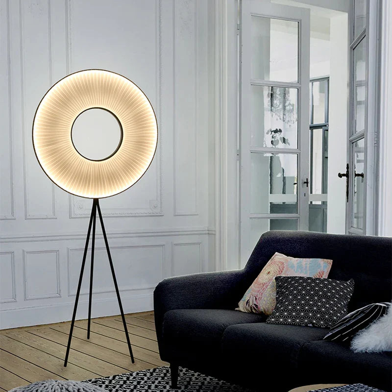 Afralia™ Pleats LED Floor Lamp Nordic Minimalist Art Style Home Decor Standing Light