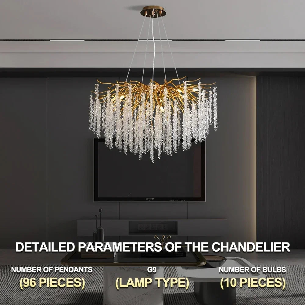 Afralia™ Crystal Ceiling Chandelier for Bedroom and Living Room