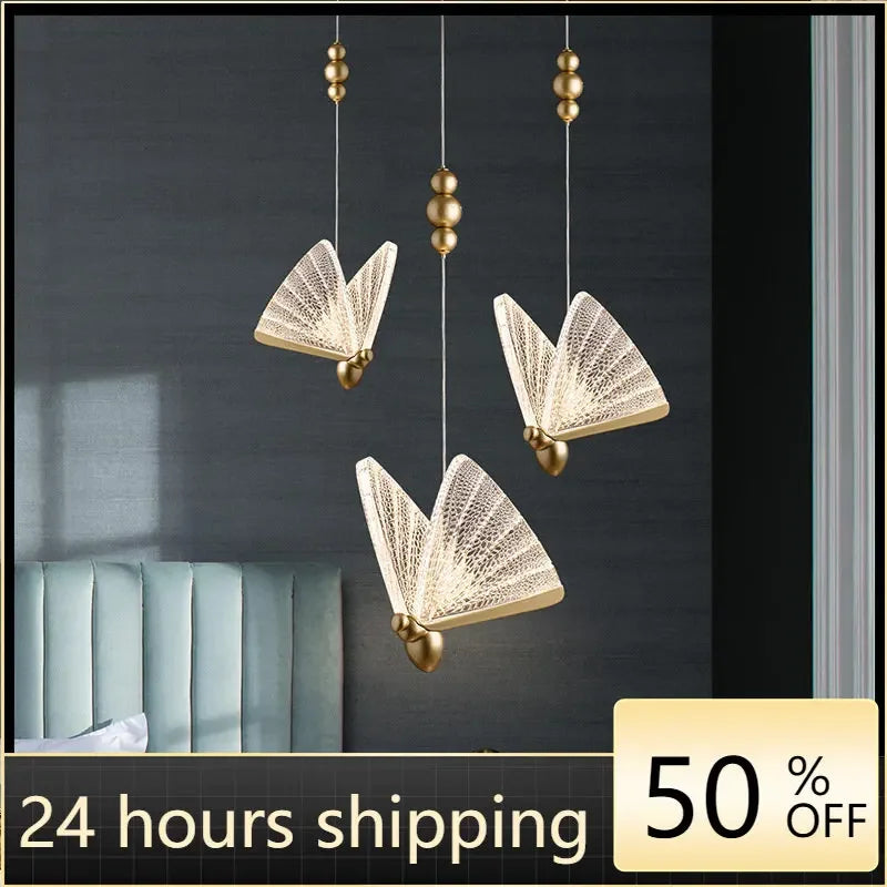 Afralia™ Butterfly LED Pendant Light for Bedroom and Living Room Decor