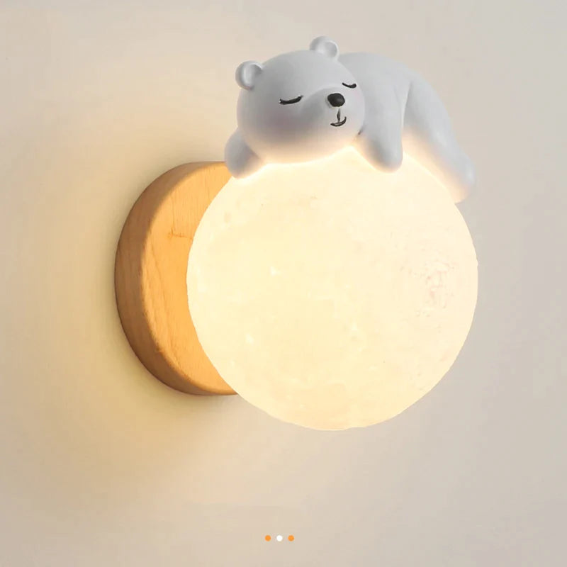 Afralia™ Cartoon Animal Wall Light for Bedroom Lighting