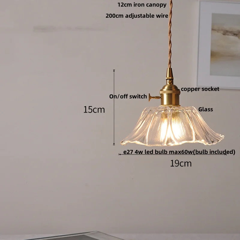 Afralia™ Brass Glass LED Pendant Light: Nordic Modern Simple Home Decor Hanging Lamp