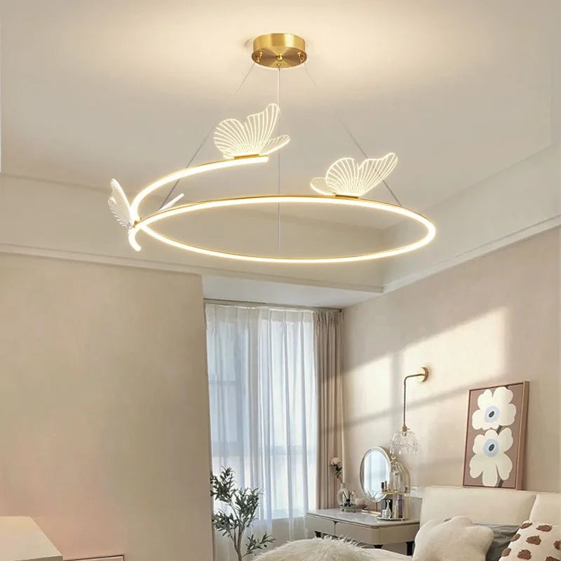 Afralia™ Butterfly Design Sense Ceiling Chandelier: Modern Minimalist Nordic Pendant Lamp for Home Decor