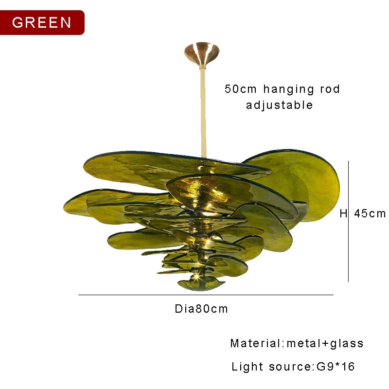 Afralia™ Amber Glass Chandeliers: Luxury Vintage Hanging Lamp for Duplex Villa