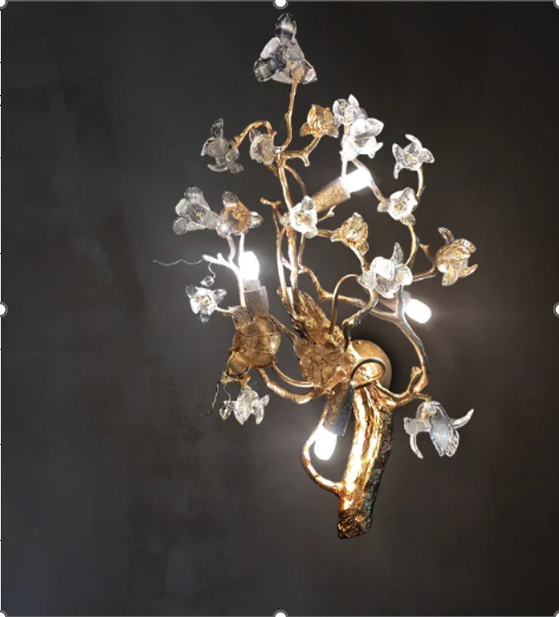 Afralia™ Copper Nordic LED Branch Crystal Chandelier - Modern Home Decoration Lighting Fixtures